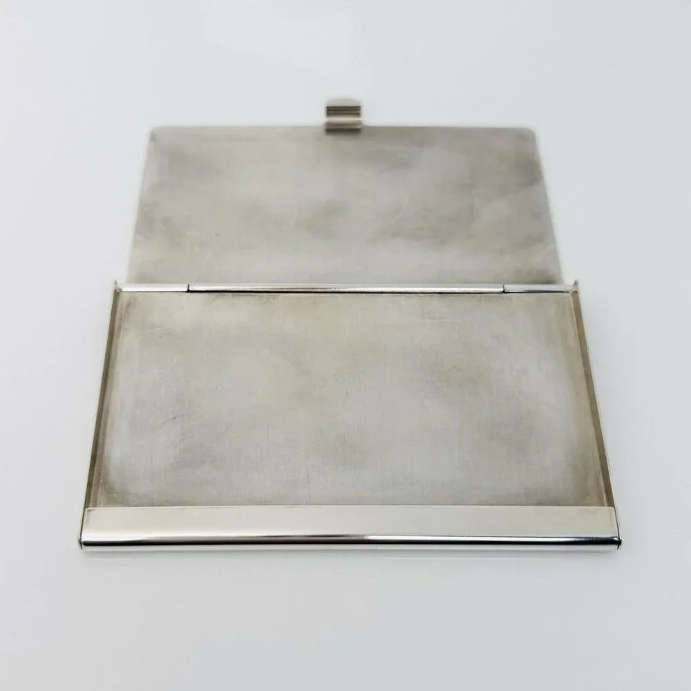 Tiffany & Co Striped Pocket Business Card Holder in Sterling Silver